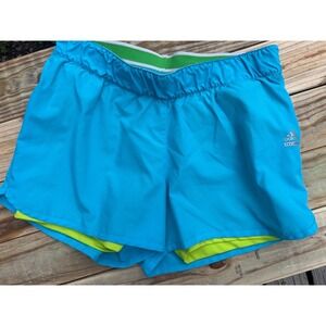 Adidas Techfit Blue Athletic Compression Training Short Womens Medium Reflective